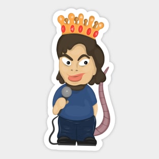 Theo Von The Rat King Illustration With Crown & Rat Tail Sticker